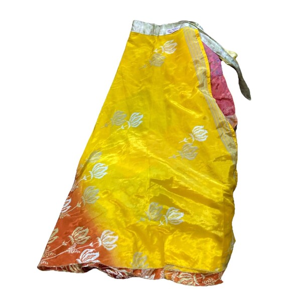Silk OS Wrap Layered Multiple Printed Reversible Silk Wrap Skirt 2 Layers 1 Size - Picture 1 of 4
